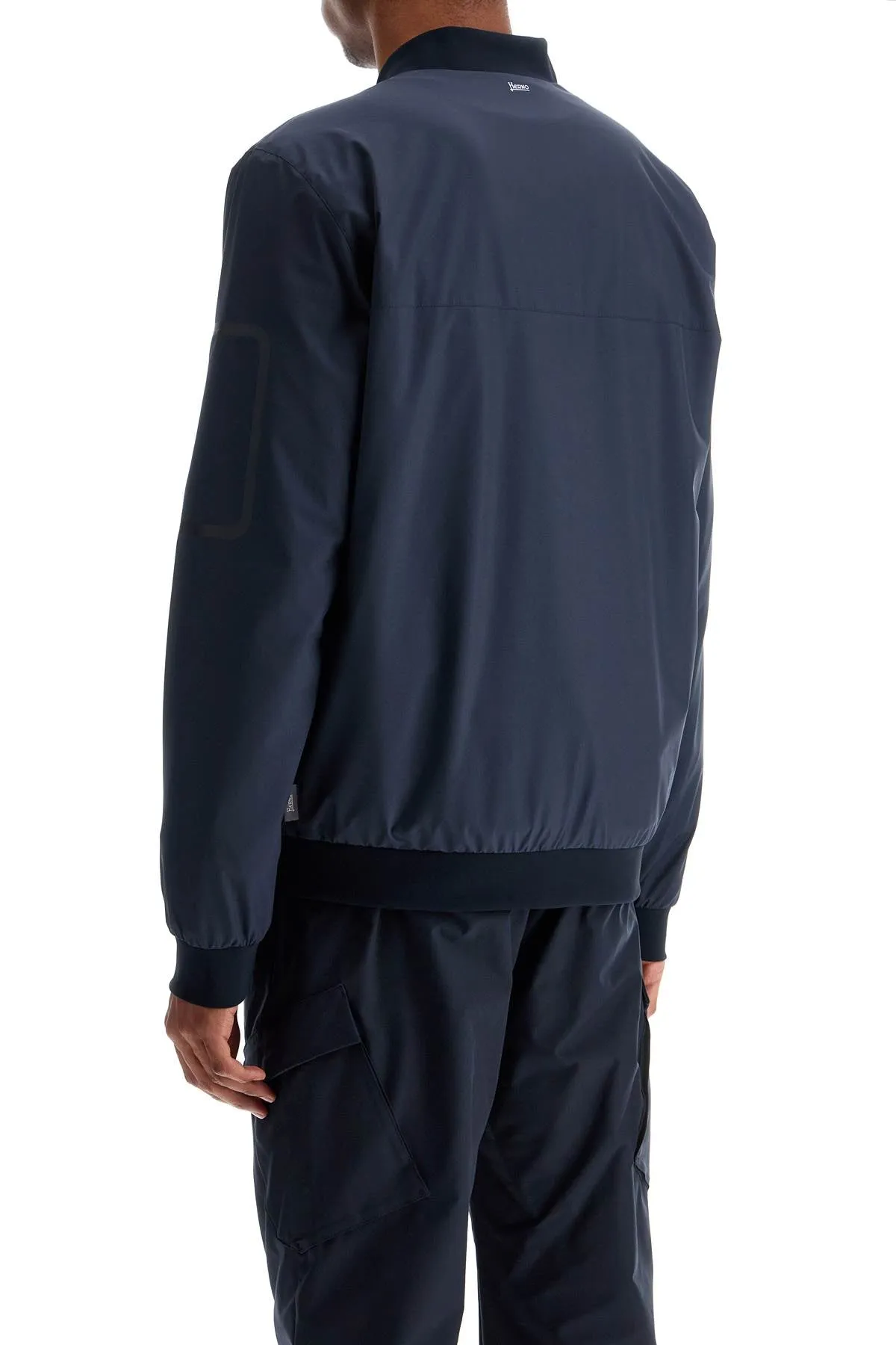 Herno Men's Bomber In Poliestere blue Scuro Con Gore Windstopper Impermeabile