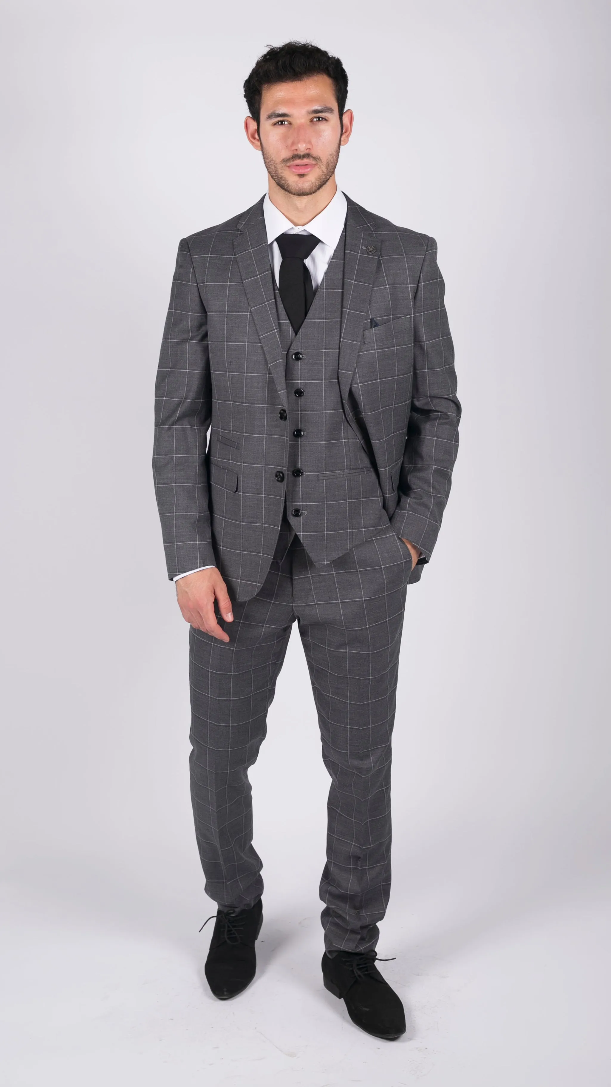 Hobbs Grey Check 3 Piece Suit