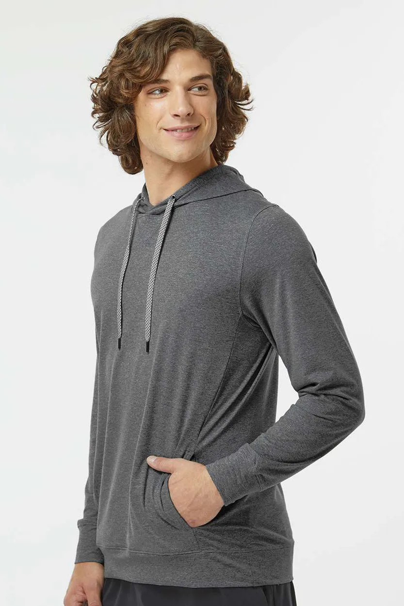 Holloway Mens Eco Revive Ventura Moisture Wicking Hooded Sweatshirt Hoodie - Heather Carbon Grey