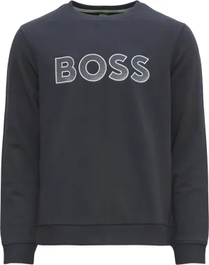HUGO BOSS Men's Salbo Contrasting Logo Crewneck Sweatshirt, Peacock