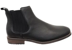 Hush Puppies Fin Mens Comfortable Wide Width Leather Chelsea Boots Hush Puppies Shoes