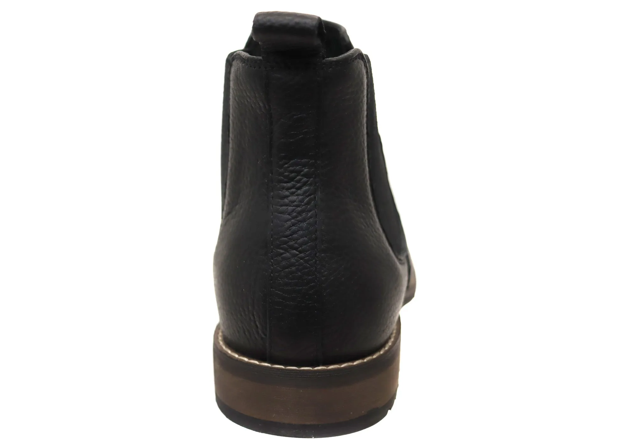Hush Puppies Fin Mens Comfortable Wide Width Leather Chelsea Boots Hush Puppies Shoes