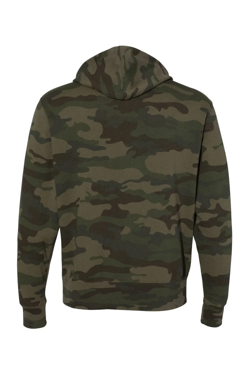 Independent Trading Company Mens Full Zip Hooded Sweatshirt Hoodie w/ Pockets - Forest Green Camo