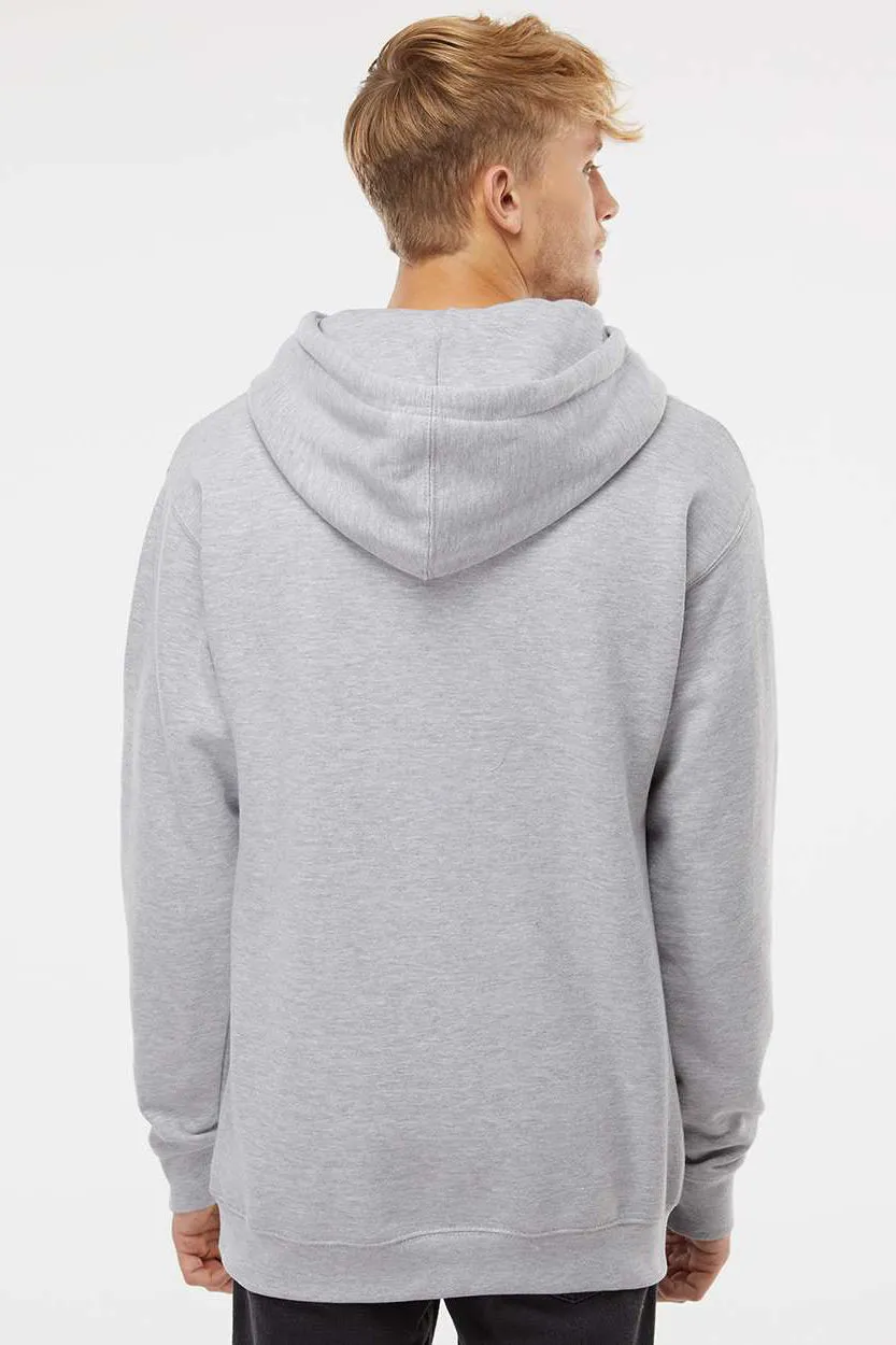 Independent Trading Company Mens Hooded Sweatshirt Hoodie w/ Pouch Pocket - Heather Grey