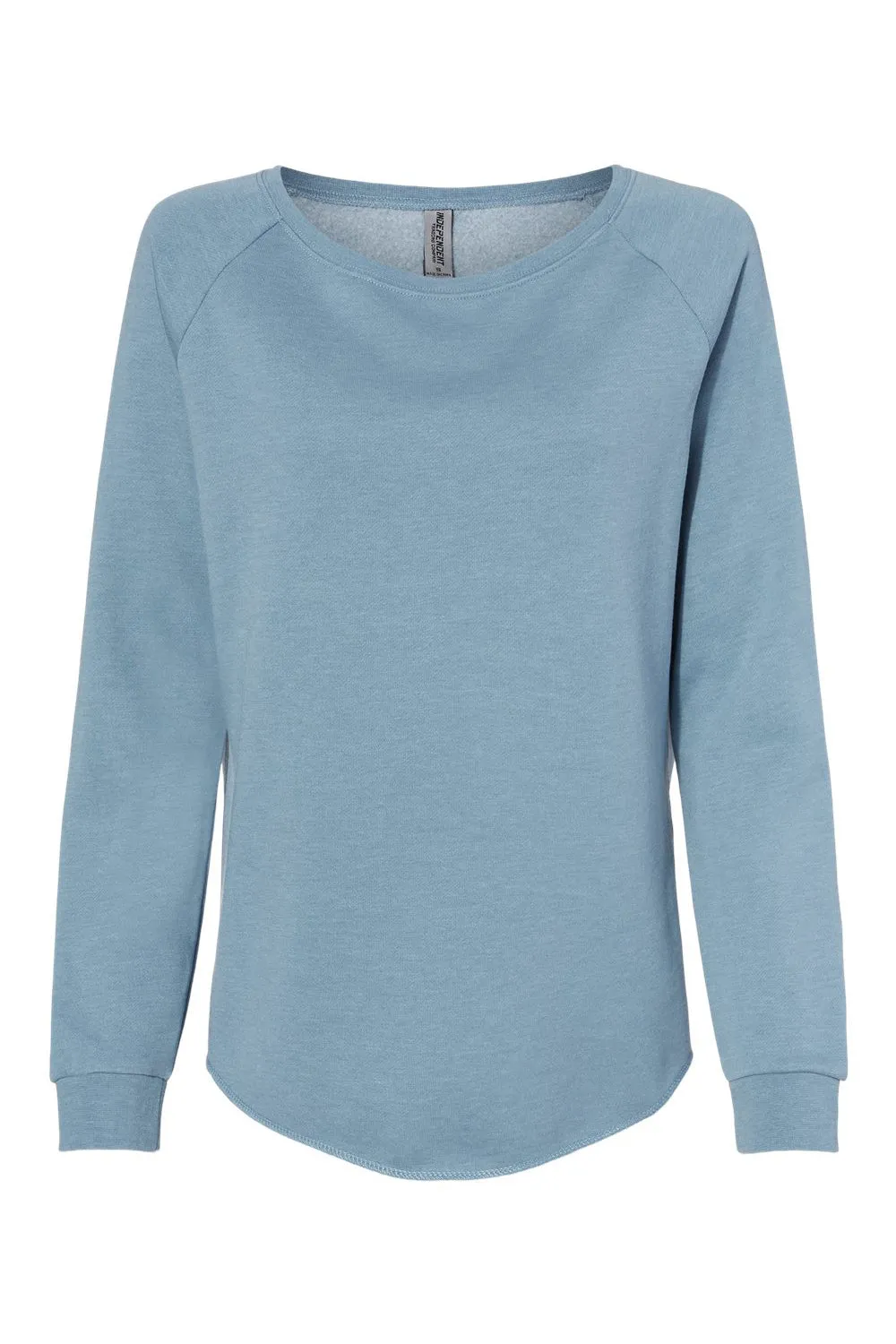 Independent Trading Company Womens California Wave Wash Crewneck Sweatshirt - Misty Blue