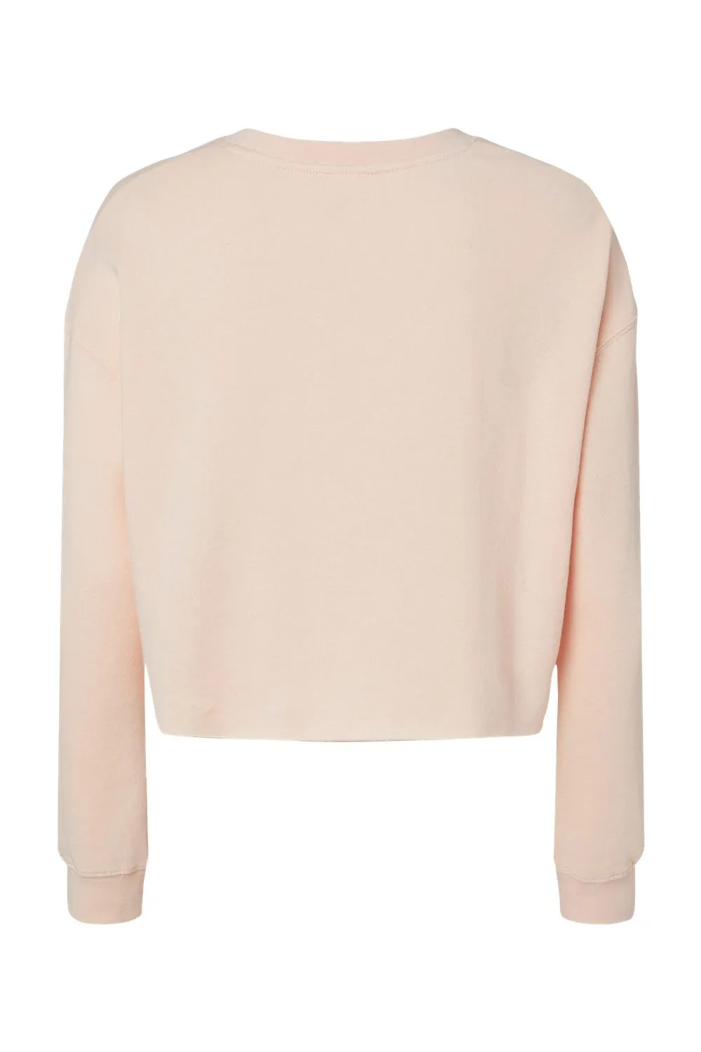 Independent Trading Company Womens Crop Crewneck Sweatshirt - Blush Pink