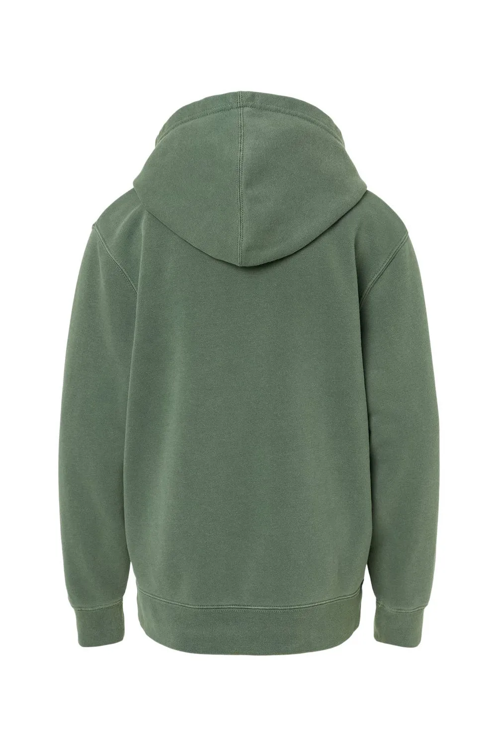 Independent Trading Company Youth Pigment Dyed Hooded Sweatshirt Hoodie w/ Pouch Pocket - Alpine Green