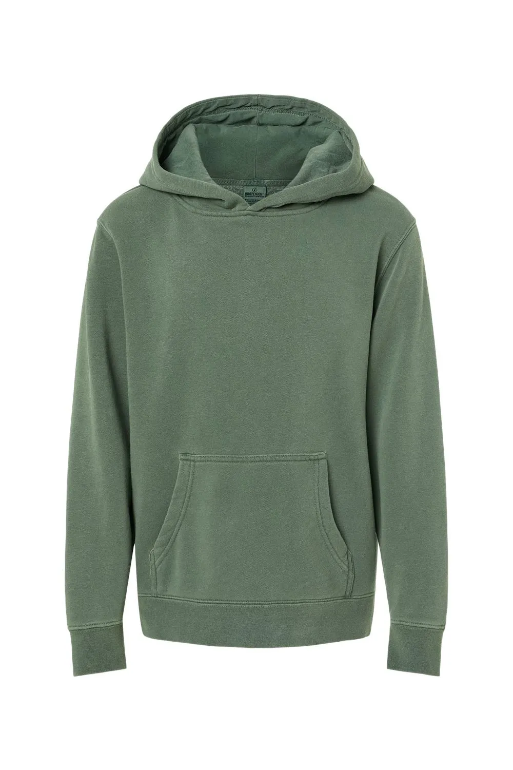 Independent Trading Company Youth Pigment Dyed Hooded Sweatshirt Hoodie w/ Pouch Pocket - Alpine Green