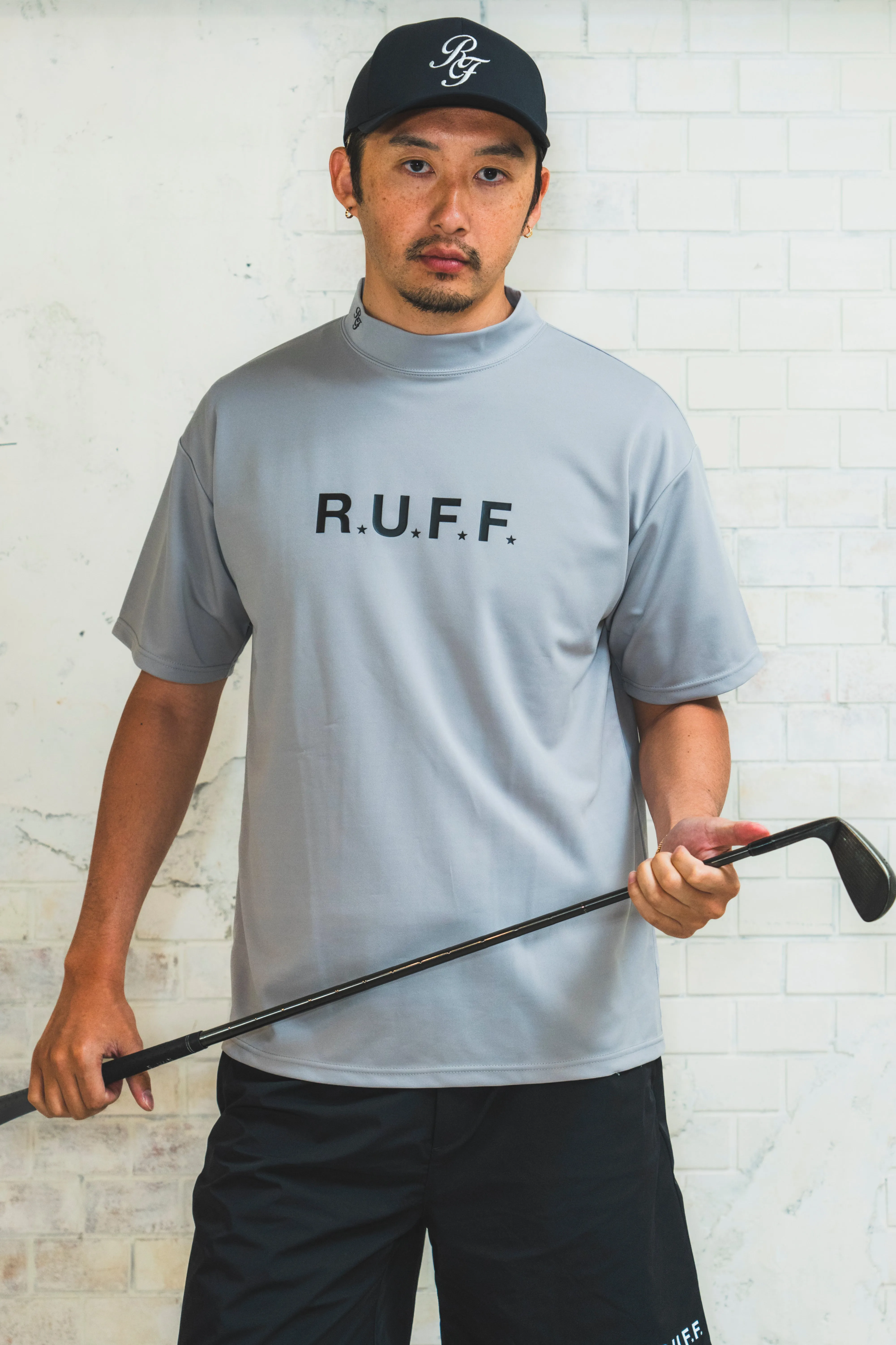 IR RUFF S/S MOCK NECK TEE GREY