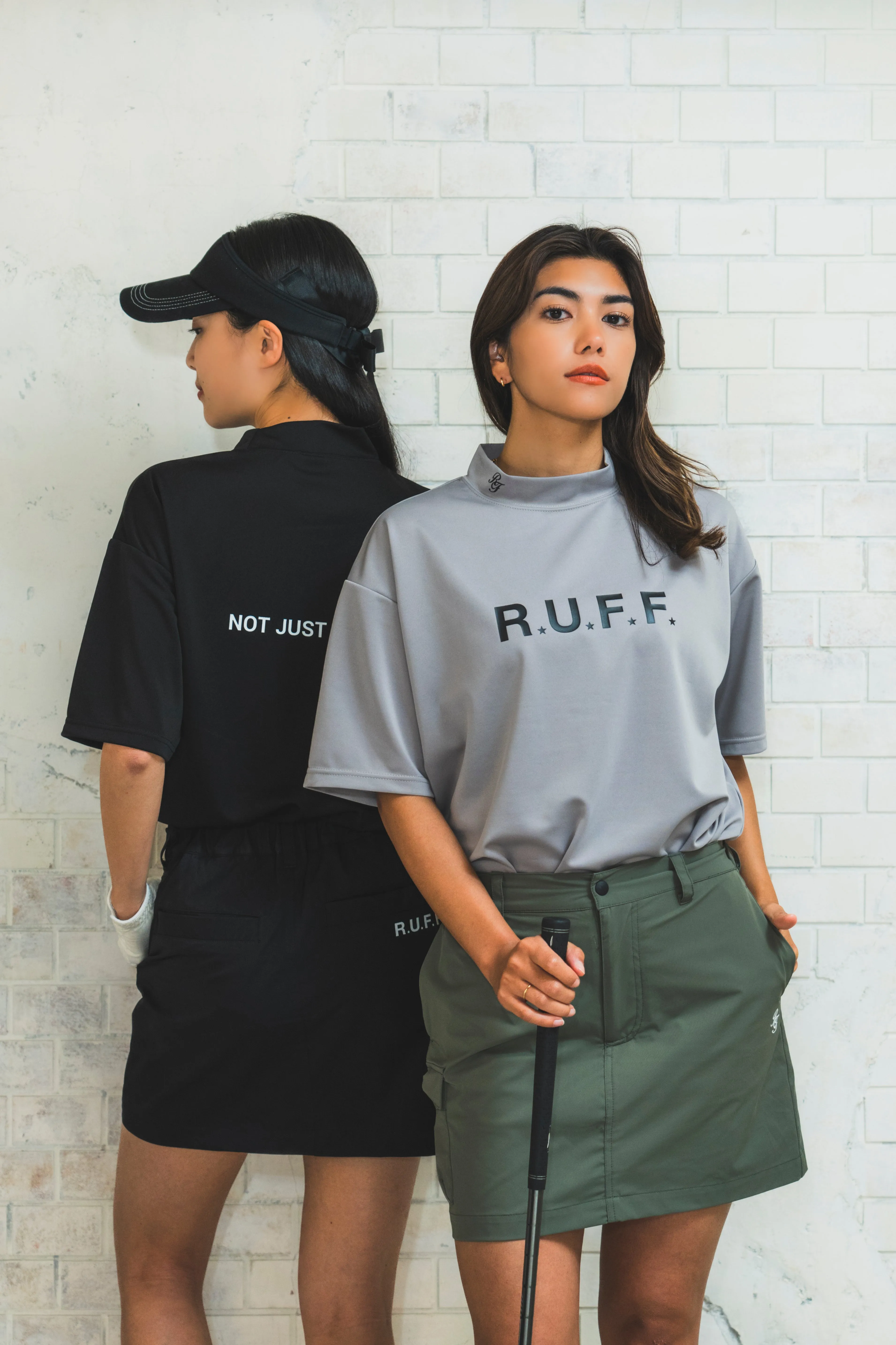 IR RUFF S/S MOCK NECK TEE GREY