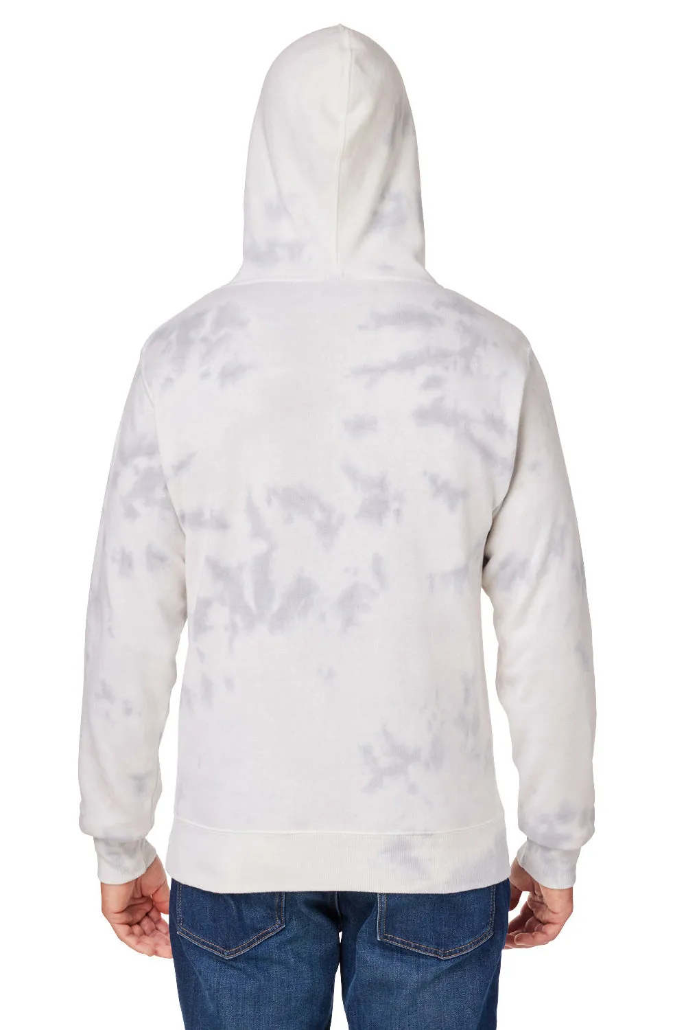 J America Mens Tie-Dye Hooded Sweatshirt Hoodie w/ Pouch Pocket - Grey