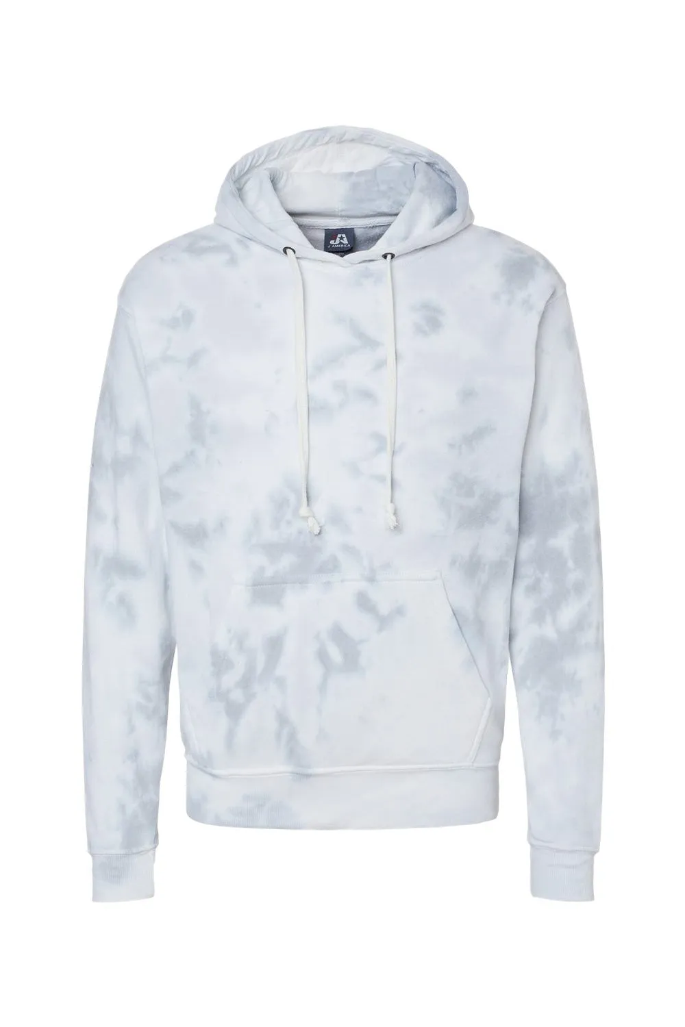 J America Mens Tie-Dye Hooded Sweatshirt Hoodie w/ Pouch Pocket - Grey