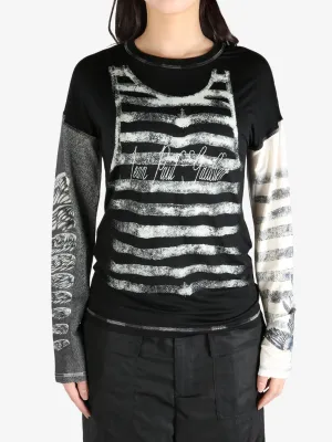 JEAN PAUL GAULTIER - Women Printed "Tattoo" Thin Jersey Long Sleeved Top Clothing_jean-paul-gaulti