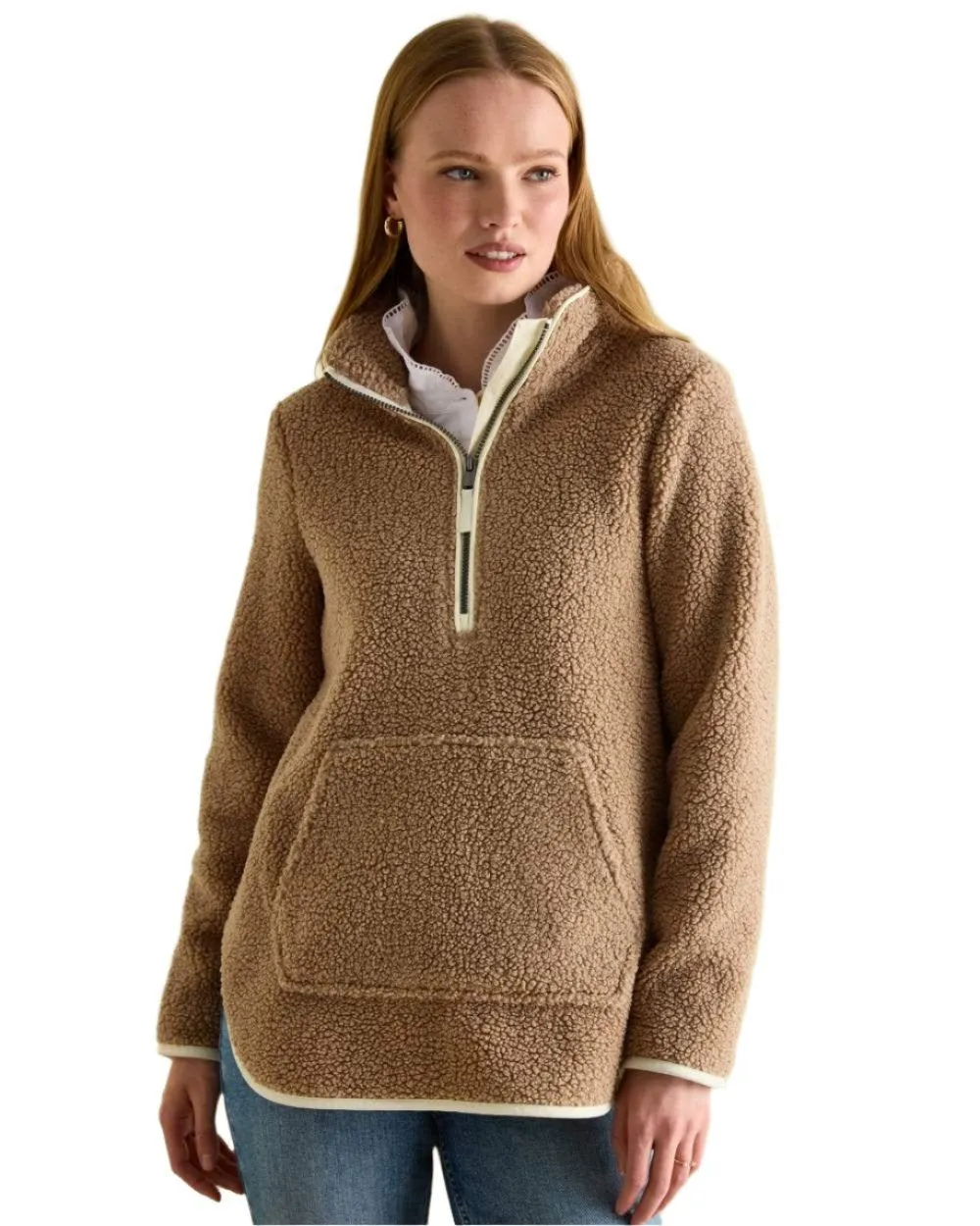 Joules Aldeburgh Quarter Zip Borg Fleece Jacket Joules Clothing