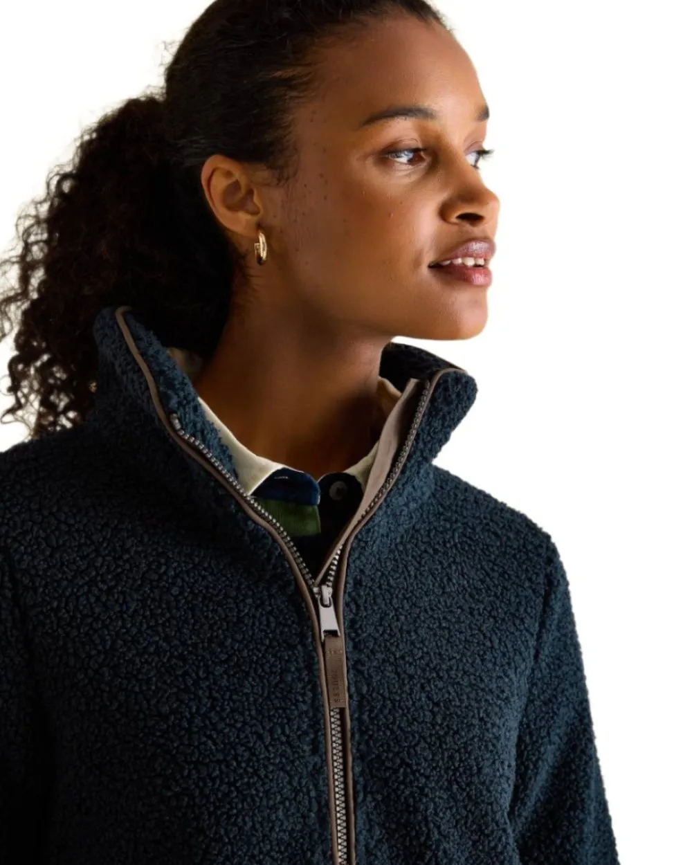 Joules Aldeburgh Quarter Zip Borg Fleece Jacket Joules Clothing