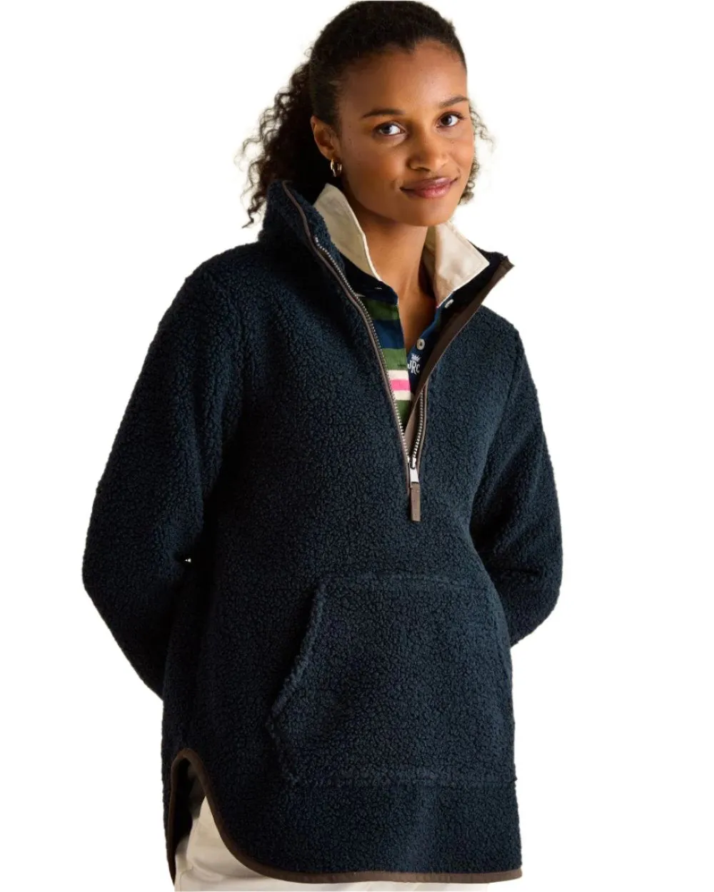Joules Aldeburgh Quarter Zip Borg Fleece Jacket Joules Clothing