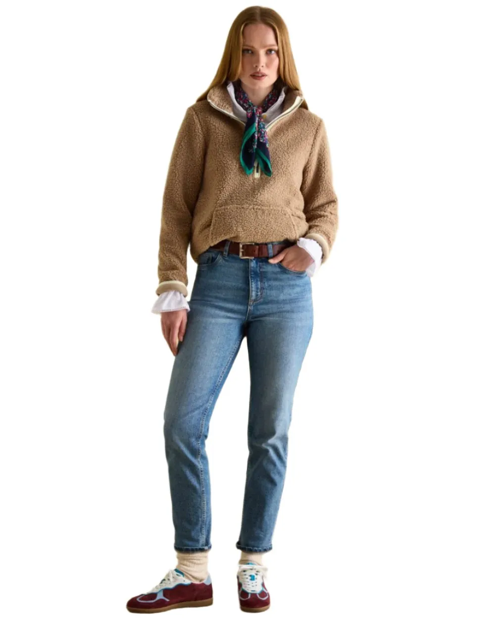 Joules Aldeburgh Quarter Zip Borg Fleece Jacket Joules Clothing
