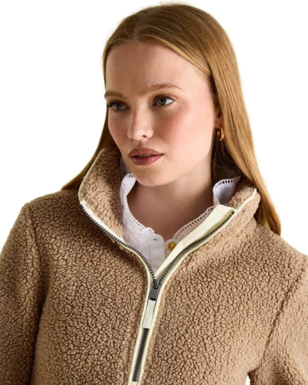Joules Aldeburgh Quarter Zip Borg Fleece Jacket Joules Clothing