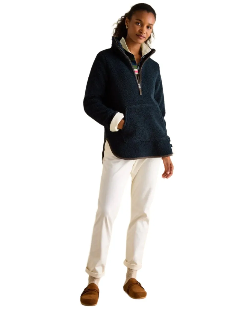 Joules Aldeburgh Quarter Zip Borg Fleece Jacket Joules Clothing