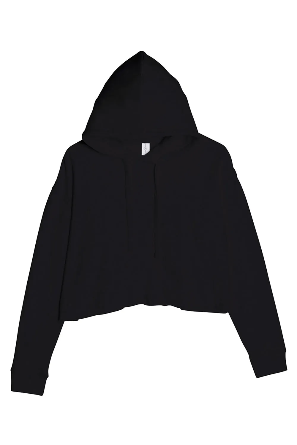 Lane Seven Womens Cropped Fleece Hooded Sweatshirt Hoodie - Black