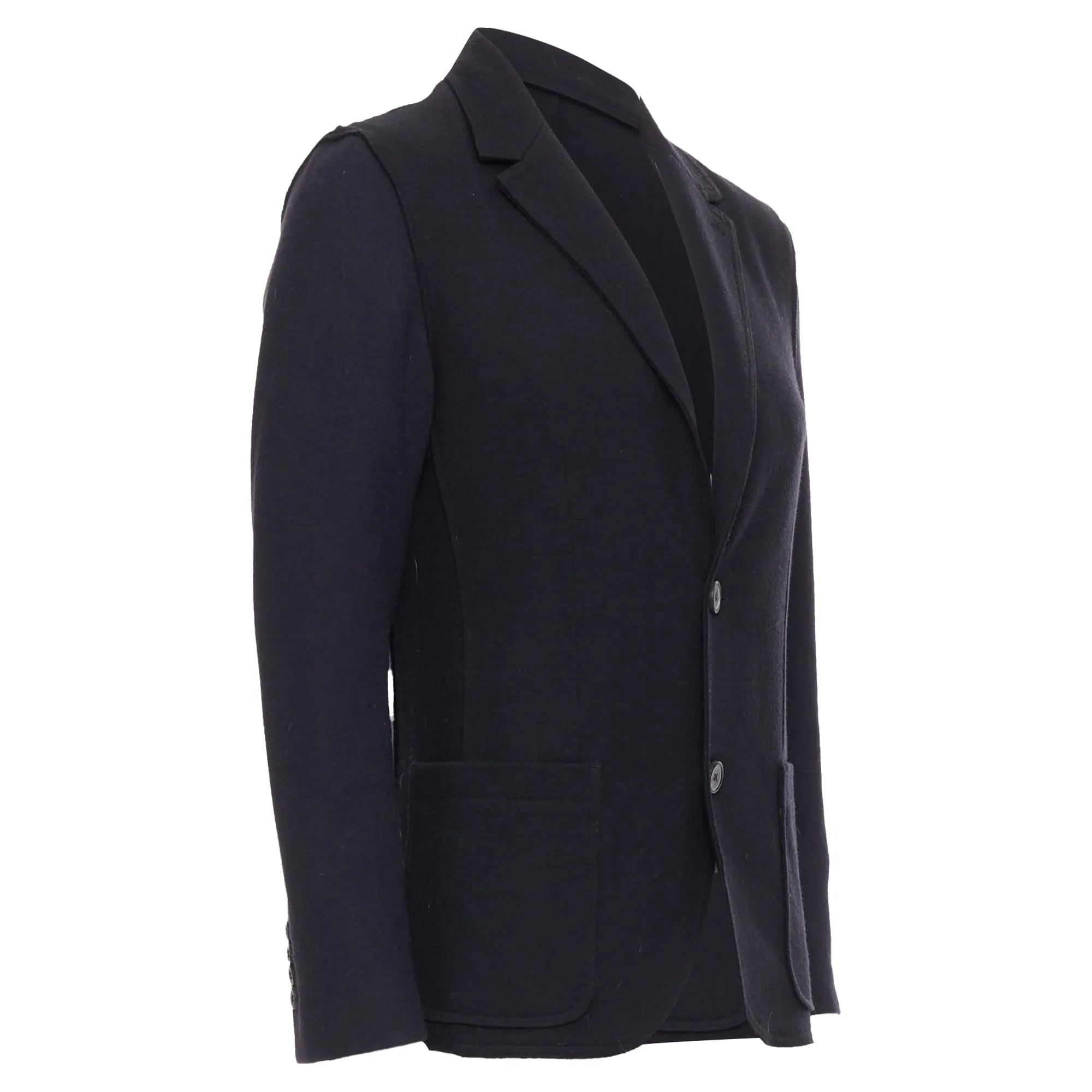 Lanvin Bicolour Wool Blend Pocketed Blazer Jacket