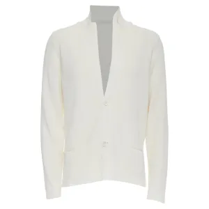 Lanvin Cotton Skinny Lapel Knitted Buttons Pocketed Blazer