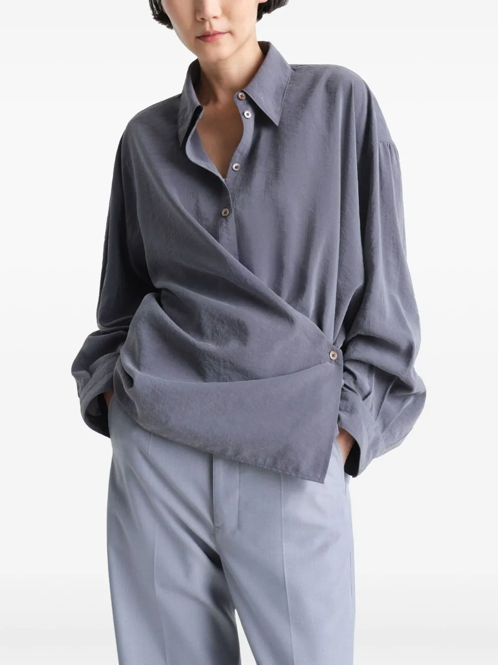 LEMAIRE - Women Straight Collar Twisted Top Clothing_lemaire