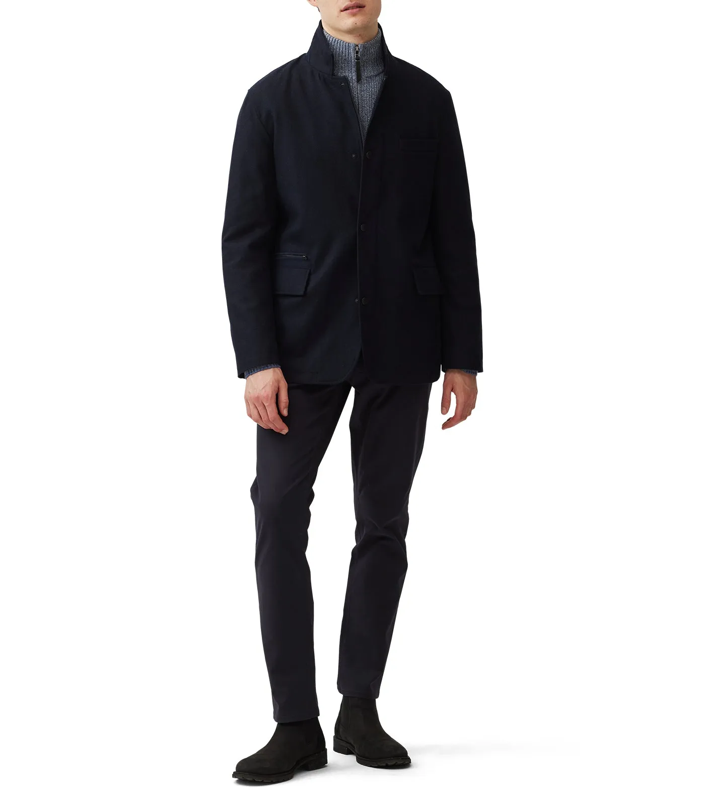 Longbush Wool-Blend Traveler Blazer