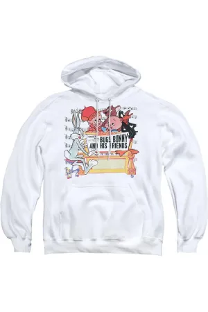 Looney Tunes Bugs And Friends Adult Pull Over Hoodie / Hooded Sweatshirt