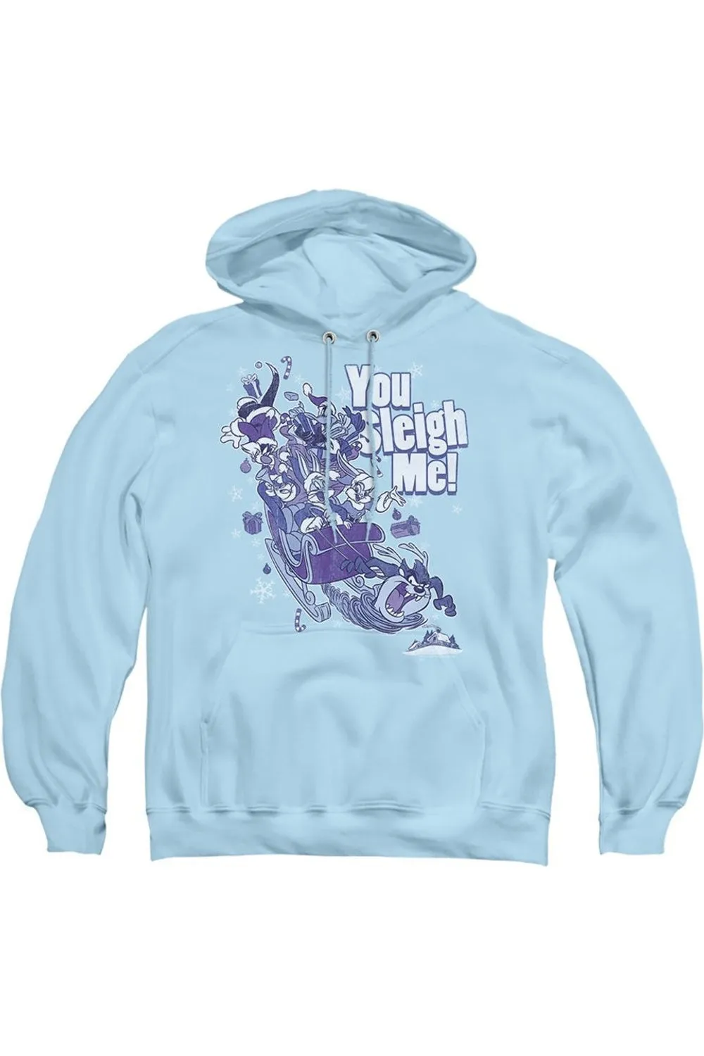 Looney Tunes You Sleigh Me Adult Pull Over Hoodie / Hooded Sweatshirt