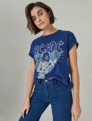 Lucky Brand Acdc Boyfriend Tee Blue Depths Lucky Brand