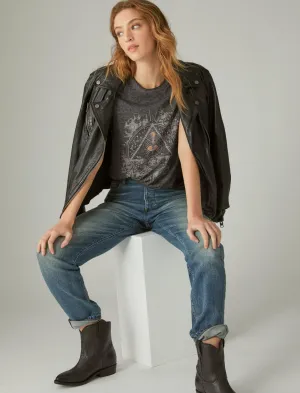 Lucky Brand Spiritual Triangle Tee 001 Lucky Black Lucky Brand