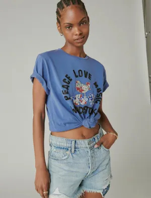 Lucky Brand Woodstock Florals Boyfriend Tee Malaga Lucky Brand