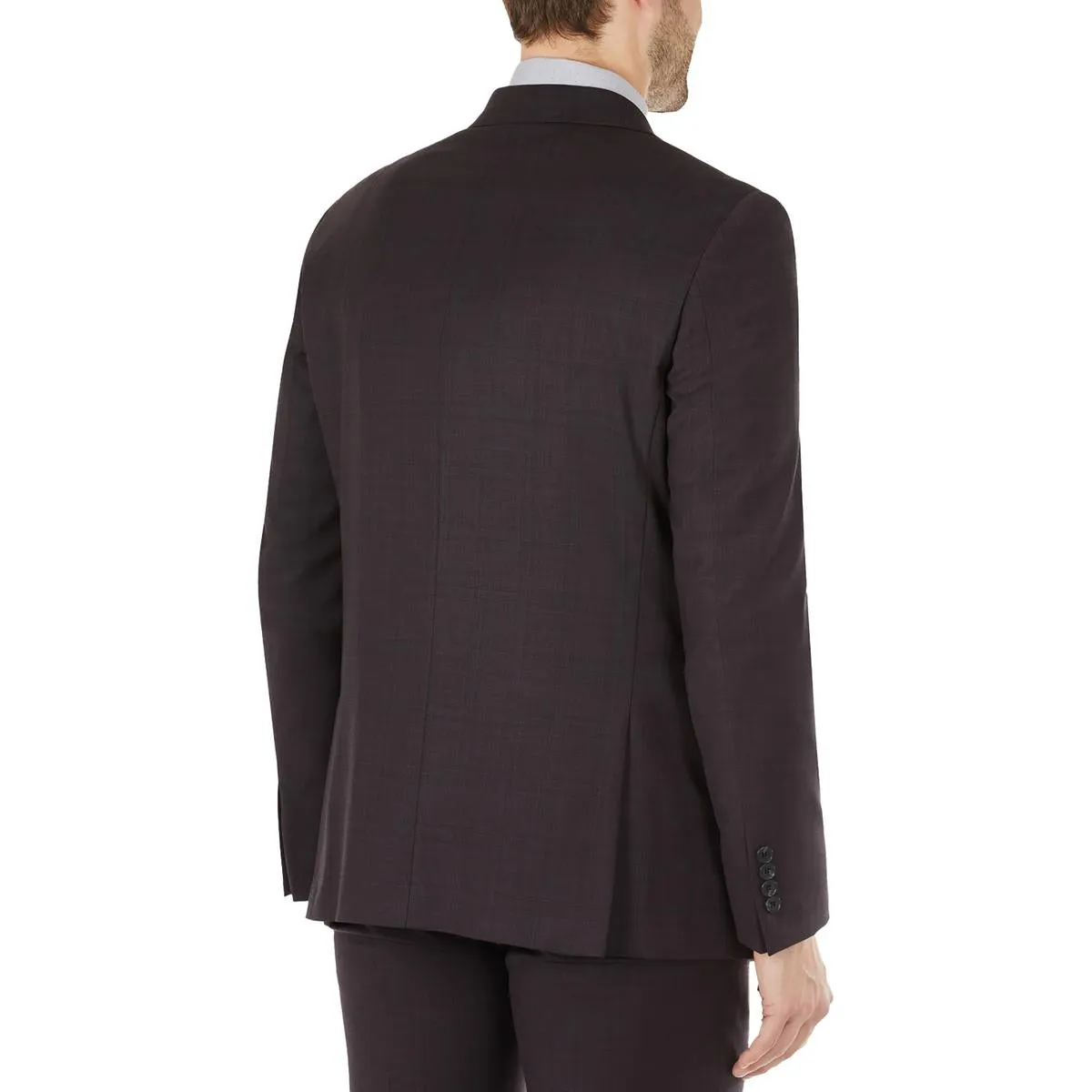Malbin Mens Wool Blend Extra Slim Fit Two-Button Blazer