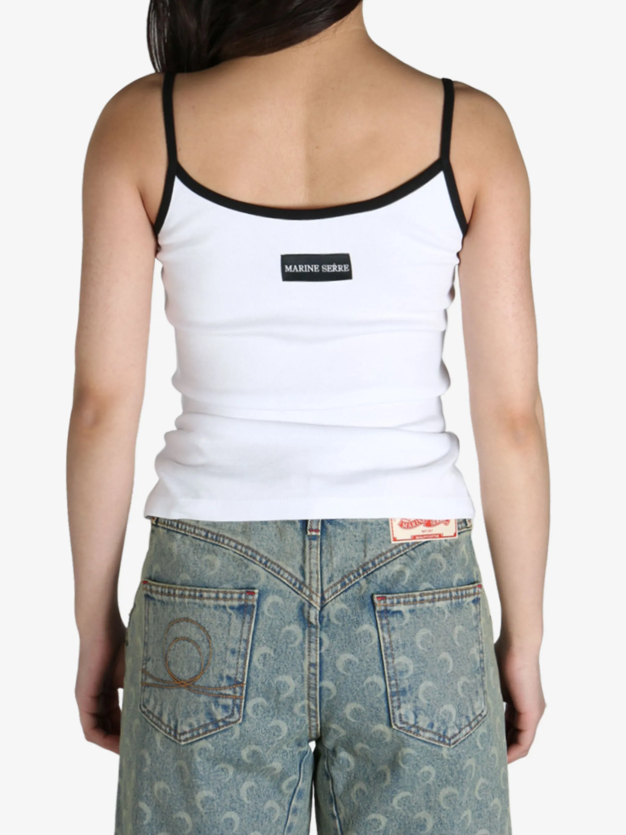 MARINE SERRE - Women Moon Logo Ribbed Jersey Tank Top Clothing_marine-serre