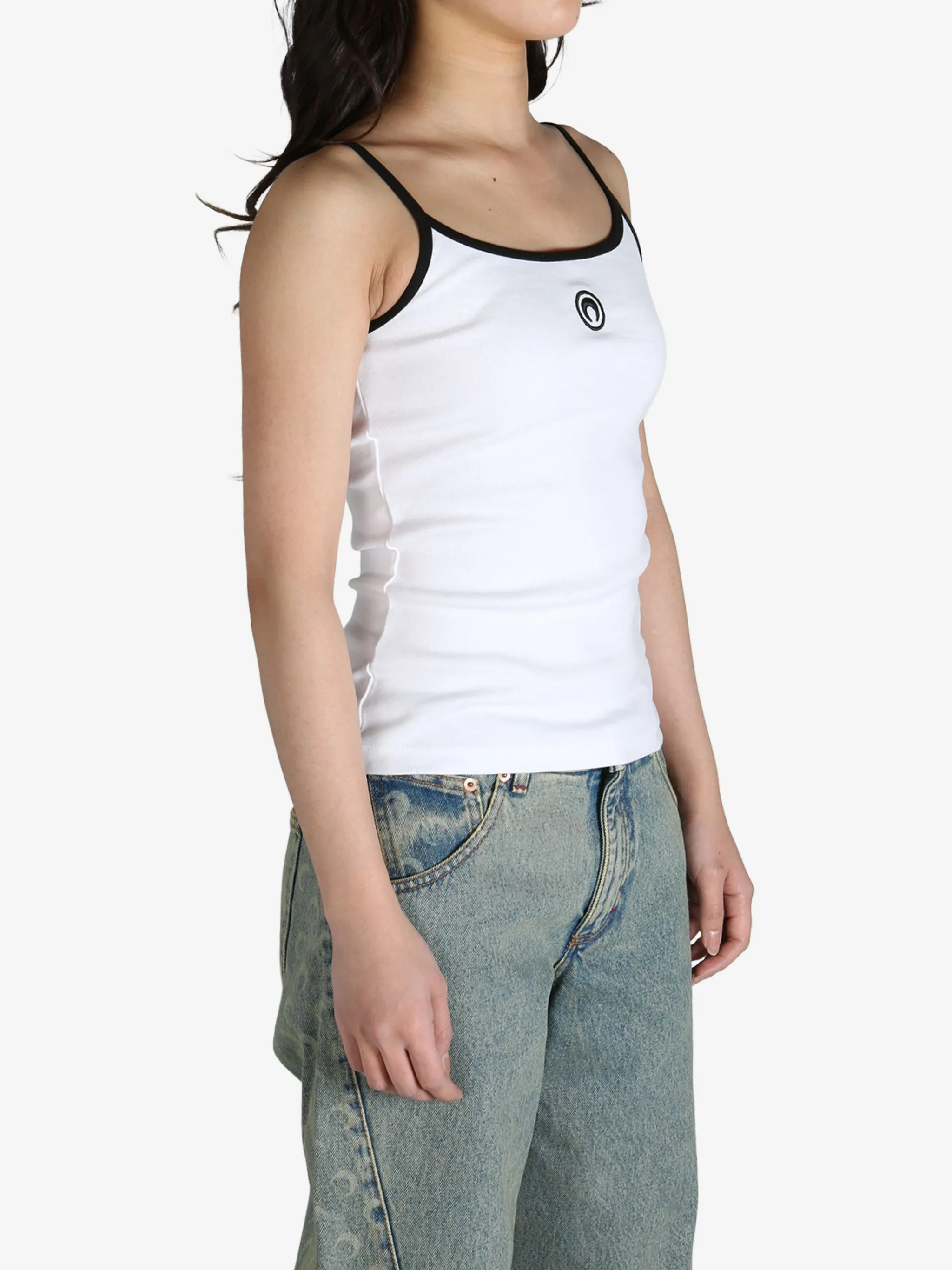 MARINE SERRE - Women Moon Logo Ribbed Jersey Tank Top Clothing_marine-serre
