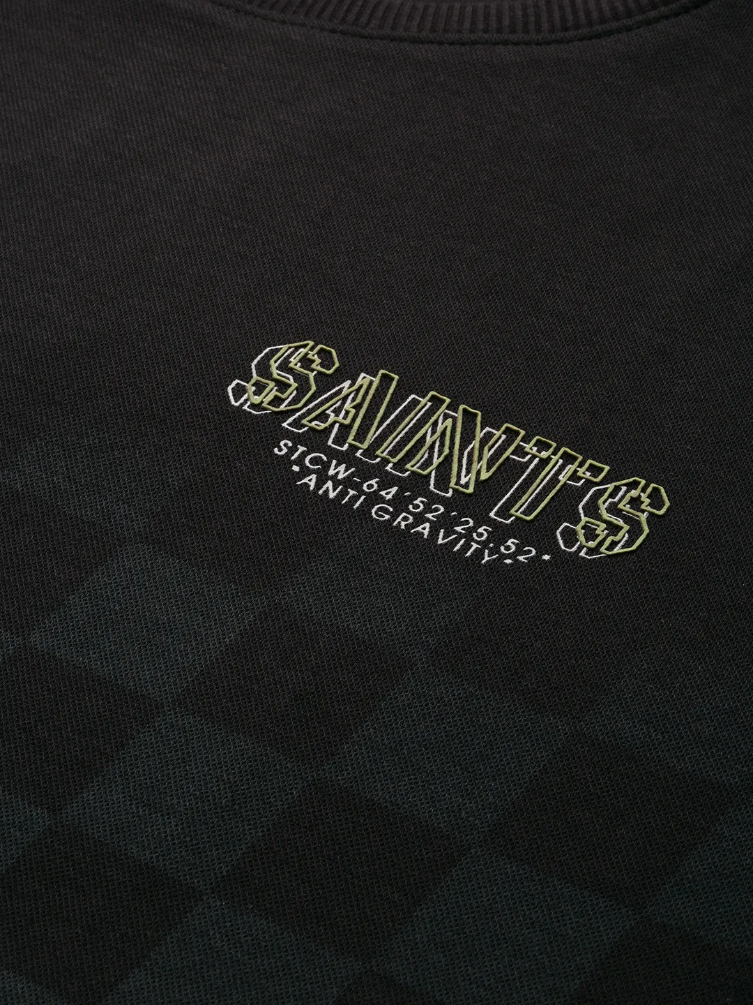 Men Black Checked Round Neck Cotton Sweatshirt