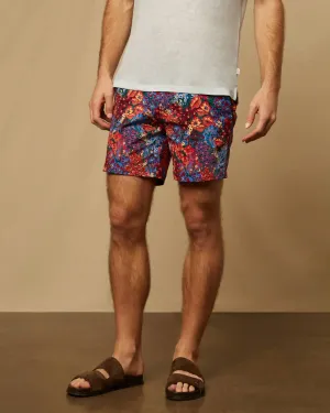 Men Elastic Calder 6" Swim Trunks In Multi