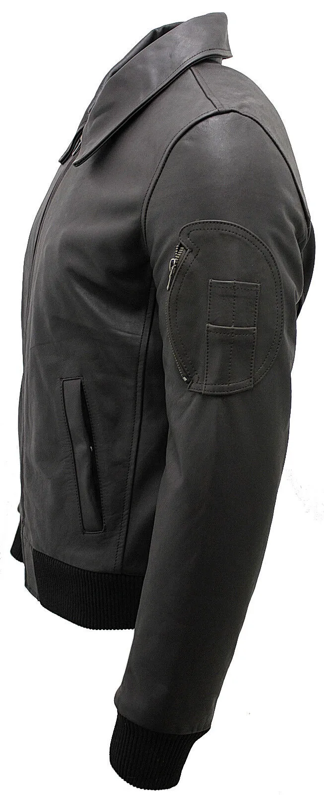 Mens A2 Cowhide Leather Bomber Jacket-Oslo
