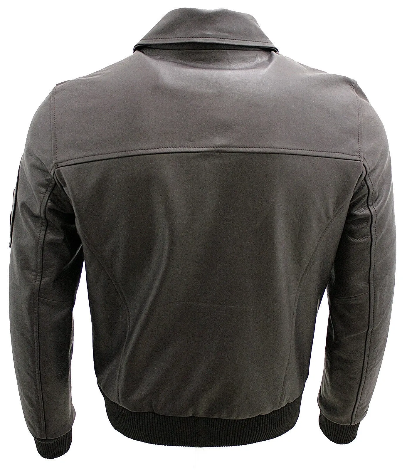 Mens A2 Cowhide Leather Bomber Jacket-Oslo