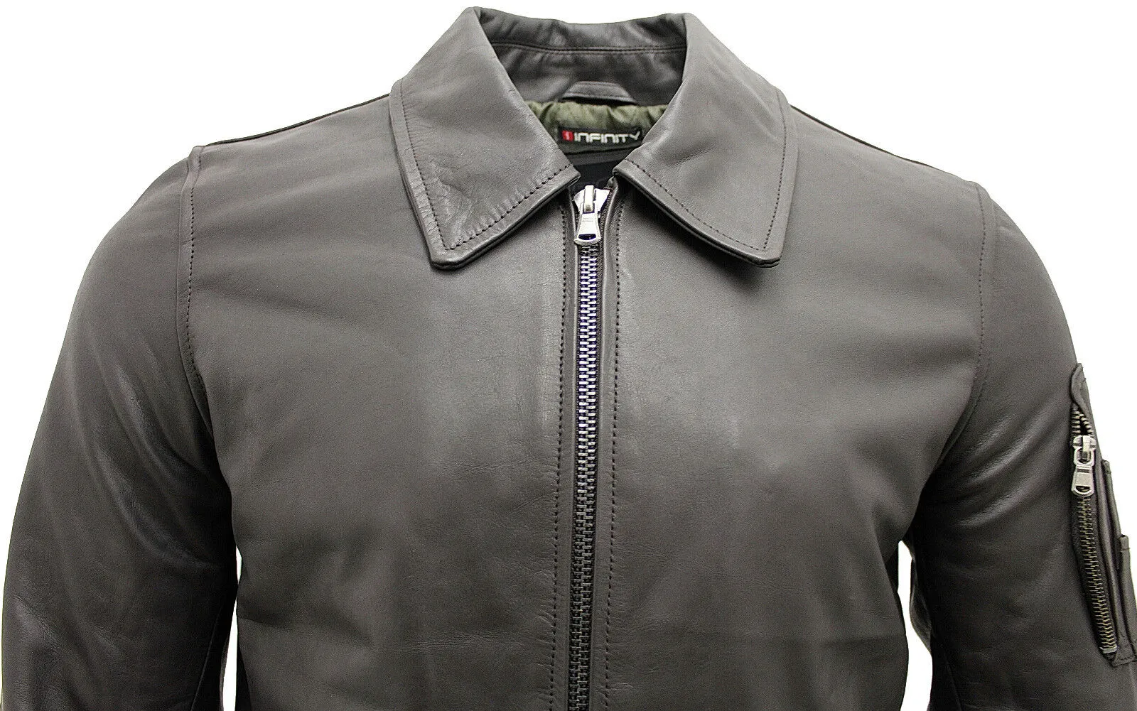 Mens A2 Cowhide Leather Bomber Jacket-Oslo