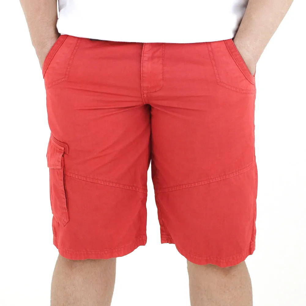 Men's Belted Cargo Short,Red