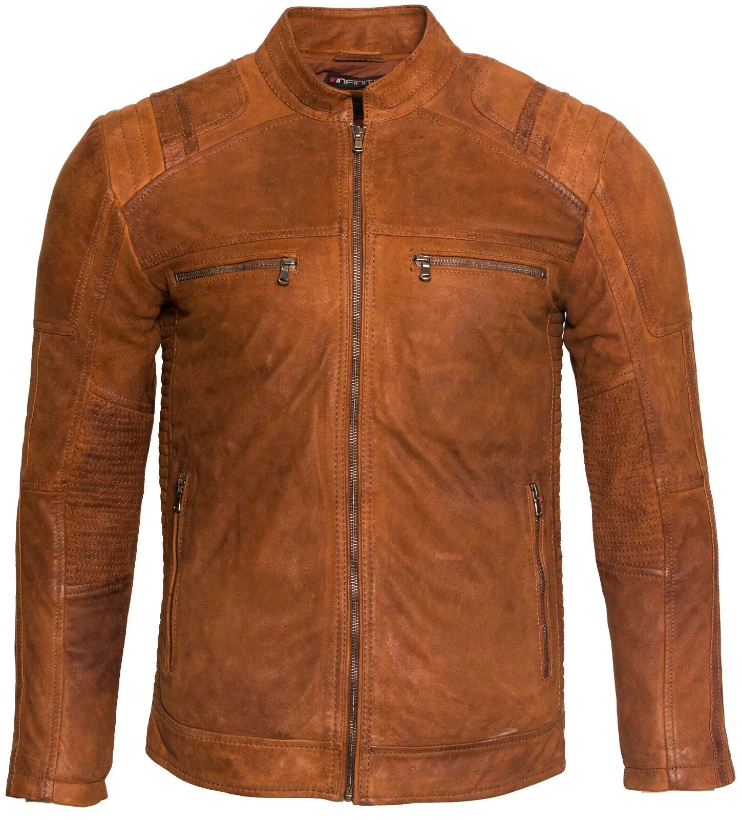 Mens Buff Leather Racer Biker Jacket-Vienna