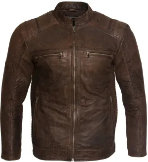 Mens Buff Leather Racer Biker Jacket-Vienna