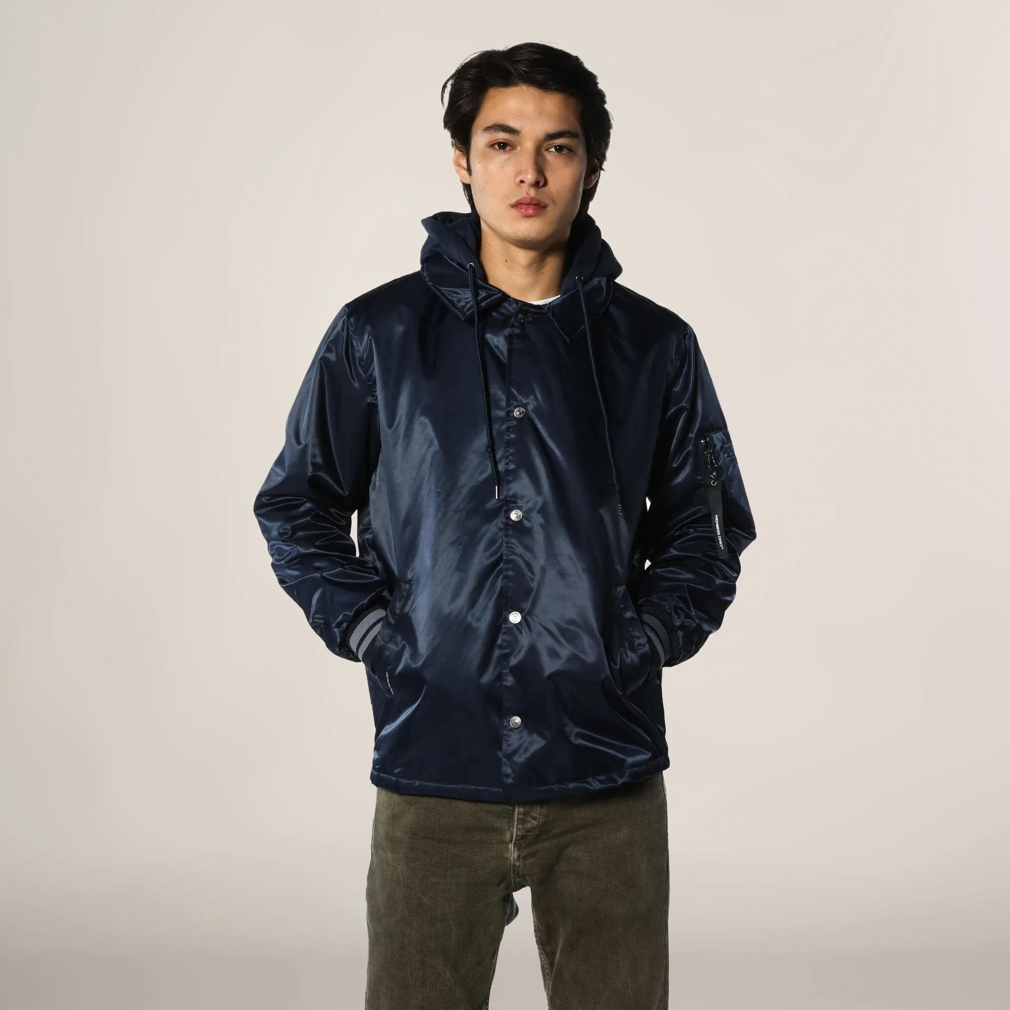Men's Coach Jacket with Fleece Hood