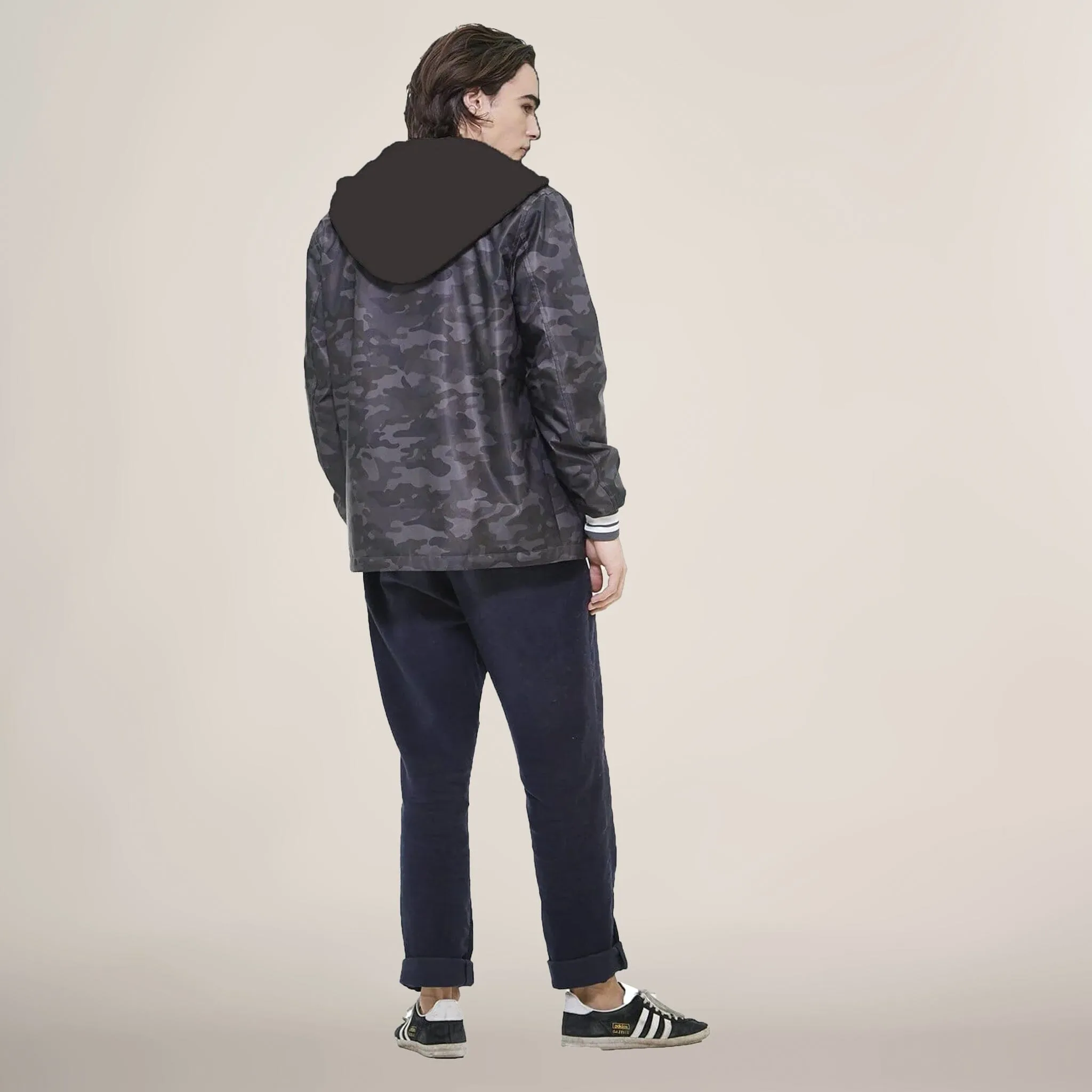 Men's Coach Jacket with Fleece Hood
