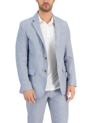Mens Linen Suit Separate Two-Button Blazer