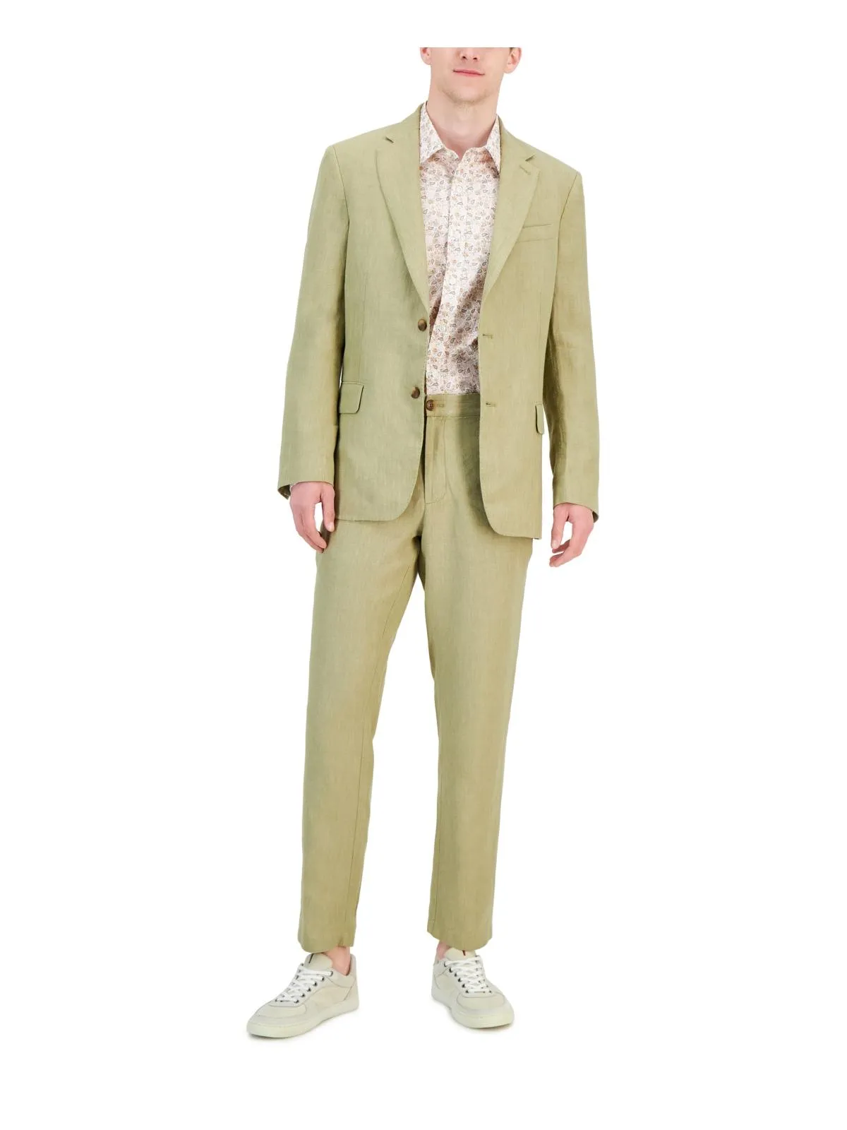 Mens Linen Suit Separate Two-Button Blazer