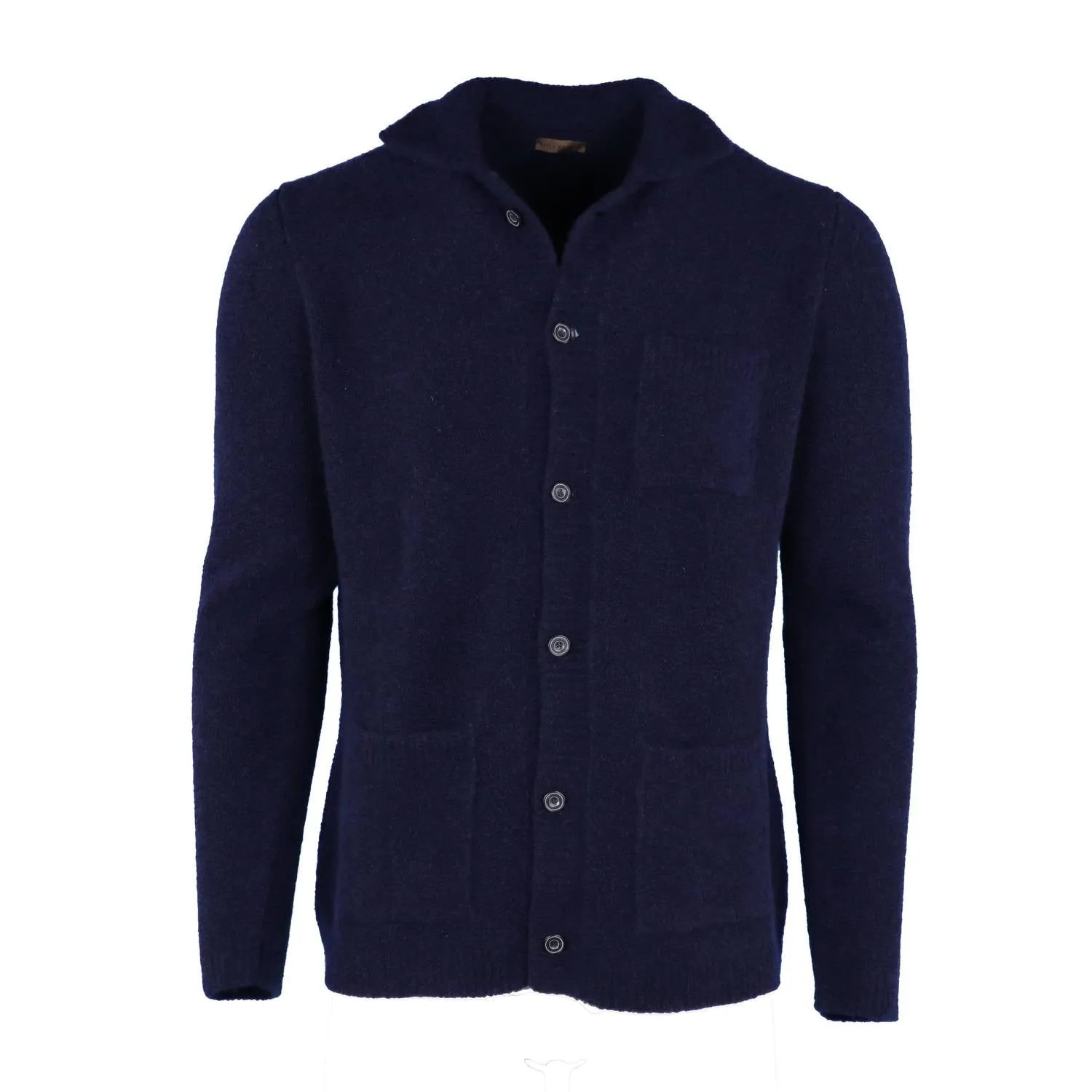 Men's Mykonos Cashmere And Silk Boucle Cardigan-Blazer In Dark Navy Blue