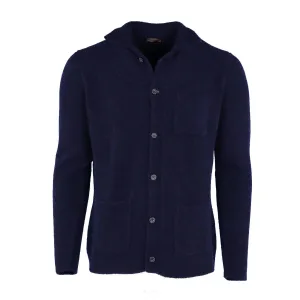 Men's Mykonos Cashmere And Silk Boucle Cardigan-Blazer In Dark Navy Blue